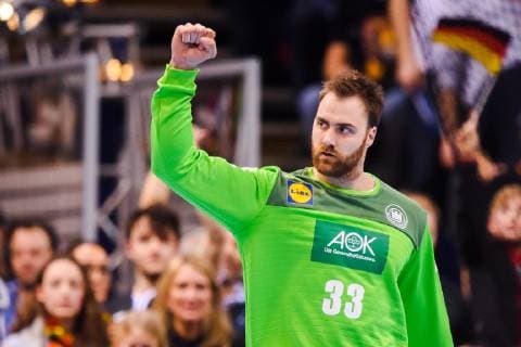 190125 Goalkeeper Andreas Wolff of Germany celebrates during the IHF World Handball Championship match between Germany and Norway on January 25, 2019 in Hamburg. Photo: Ludvig Thunman BILDBYRN kod LT 35585 Copyright: LUDVIGxTHUNMAN BB190125LT053