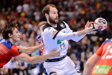 190125 Hendrik Pekeler of Germany during the IHF World Handball Championship match between Germany and Norway on January 25, 2019 in Hamburg. Photo: Ludvig Thunman BILDBYRN kod LT 35585 Copyright: LUDVIGxTHUNMAN BB190125LT054