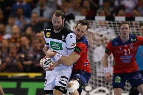 26th Mens Handball World Championship WM Weltmeisterschaft Deutschland vs Norwegen, 25.01.19 Steffen Faeth (Deutschland, 23) gegen Christian O Sullivan (Norwegen, 24)