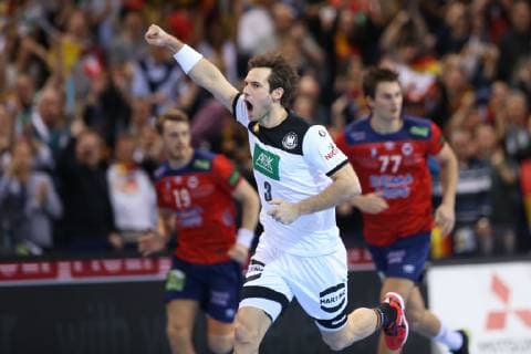 26th Mens Handball World Championship WM Weltmeisterschaft Deutschland vs Norwegen, 25.01.19 Jubel Torjubel bei Uwe Gensheimer (Deutschland, 03)