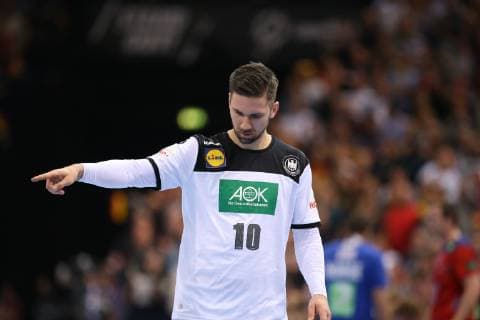 26th Mens Handball World Championship WM Weltmeisterschaft Deutschland vs Norwegen, 25.01.19 Fabian Wiede (Deutschland, 10) zeigt einen Spielzug an
