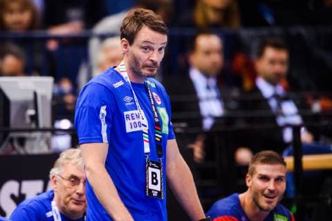 190125 Christian Berge, head coach, of Norway looks dejected during the IHF World Handball Championship match between Germany and Norway on January 25, 2019 in Hamburg. Photo: Ludvig Thunman BILDBYRN kod LT 35585 Copyright: LUDVIGxTHUNMAN BB190125LT061