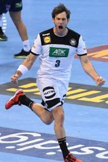 GER, IHF WM 2019, Deutschland (GER) vs Norwegen (NOR) 25.01.2019, GER, IHF WM 2019, Deutschland (GER) vs Norwegen (NOR) im Bild Uwe Gensheimer (GER 03) jubelt