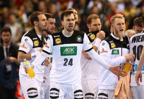 Patrick Groetzki, Matthias Musche enttäuscht Enttäuschung Handball Weltmeisterschaft WM Herren Halbfinale Saison 2018 2019 25.01.2019 Deutschland GER DHB vs. Norwegen NOR