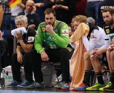 Torwart Andreas Wolff, Matthias Musche enttäuscht Enttäuschung Handball Weltmeisterschaft WM Herren Halbfinale Saison 2018 2019 25.01.2019 Deutschland GER DHB vs. Norwegen NOR