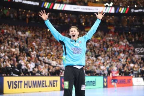 26th Mens Handball World Championship WM Weltmeisterschaft Deutschland vs Norwegen, 25.01.19 Jubel nach Sieg Torbjoern S. Bergerud (Norwegen, 30)