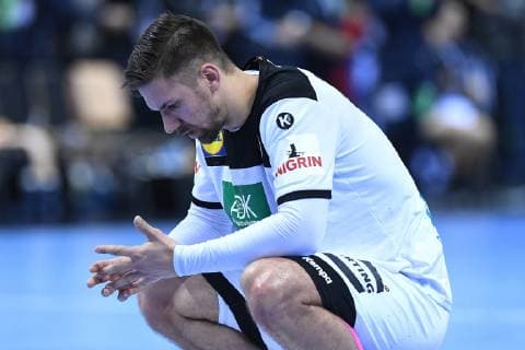 Handball-WM Halbfinale Deutschland - Norwegen am 25.01.2019 in der Barclaycard Arena in Hamburg Fabian Wiede ( Deutschland ) enttäuscht
