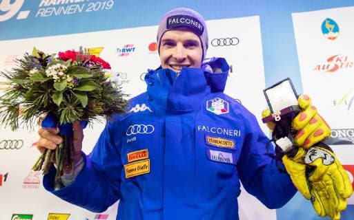 25.01.2019, Streif, Kitzbuehel, AUT, FIS Weltcup Ski Alpin, Abfahrt, Herren, Siegerehrung, im Bild Christof Innerhofer (ITA) Christof Innerhofer of Italy during the winner Ceremony for the men s Downhill of FIS Ski Alpine World Cup at the Streif in Kitzbuehel, Austria on 2019 01 25. Kitzbuehel