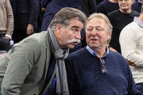 Prominenz auf der Tribuene Heiner Brand und Horst Hrubesch Deutschland-Norwegen, Handball-WM 2019 Hamburg