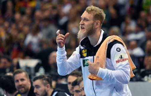 Matthias Musche (Deutschland), feuert seine Mitspieler an Deutschland-Norwegen Germany-Norway IHF Handball Weltmeisterschaft 2019, Handball World Championship WM Weltmeisterschaft 2019, Herren, Männer, Maenner, men, Handball, Deutschland, Germany, Halbfinale Spiel 2, half final Hamburg, 25.1.2019