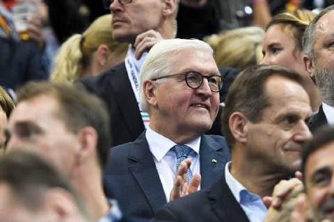 GER, IHF WM 2019, Deutschland (GER) vs Norwegen (NOR) 25.01.2019, GER, IHF WM 2019, Deutschland (GER) vs Norwegen (NOR) im Bild Frank Walter Steinmeier (Bundespraesident) auf der Tribuene