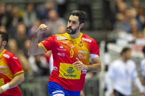 Handball, WM, Spiel um Platz 7, Spanien - Ägypten Raul Entrerrios Rodriguez (9) of Spain during the men s IHF Handball World Championship WM Weltmeisterschaft placement match 7-8 between Spain and Egypt in Herning, Denmark, Saturday, Jan. 26, 2019.. , Herning Denmark Copyright: BoxAmstrup BoxAmstrupx COP105 spdk20190126-181539-L