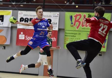 26.01.2019 - Handball - Saison 2018 2019 - Testspiel - Freundschaftsspiel : HC Erlangen HCE - Rimpar Wölfe - OGo - Christopher Bissel (21, HC Erlangen HCE ) Max Brustmann (22, DJK Rimpar Wölfe )