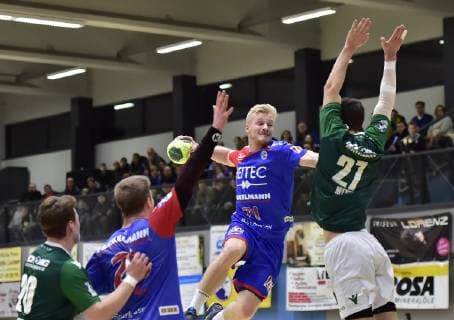 26.01.2019 - Handball - Saison 2018 2019 - Testspiel - Freundschaftsspiel : HC Erlangen HCE - Rimpar Wölfe - OGo - Andreas Schröder (71, HC Erlangen ) Philipp Meyer (27, DJK Rimpar Wölfe )