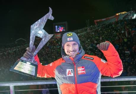 AUT, FIS Weltcup Ski Alpin, Kitzbühel 26.01.2019, Streif, Kitzbühel, AUT, FIS Weltcup Ski Alpin, Slalom, Herren, Siegerehrung, im Bild Marcel Hirscher (AUT, 2. Platz) second placed Marcel Hirscher of Austria during the winner Ceremony for the men s Slalom of FIS Ski Alpine World Cup at the Streif in Kitzbühel, Austria on 2019 01 26. Kitzbuehel Tirol Oesterreich Streif