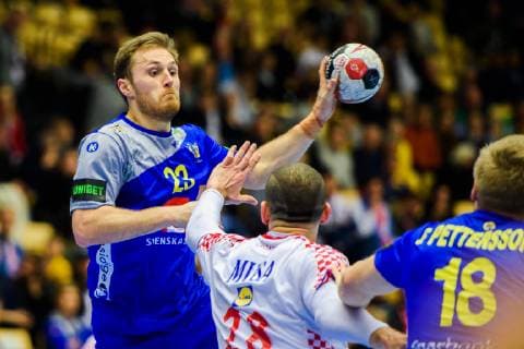 Handball, WM, Spiel um Platz 5, Kroatien - Schweden 190126 Albin Lagergren of Sweden during the IHF World Handball Championship placement match between Croatia and Sweden on January 26, 2019 in Herning. Photo: Ludvig Thunman BILDBYRN kod LT 35586 Copyright: LUDVIGxTHUNMAN BB190126LT035