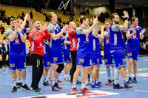 Handball, WM, Spiel um Platz 5, Kroatien - Schweden 190126 Players of Sweden celebrates after the IHF World Handball Championship placement match between Croatia and Sweden on January 26, 2019 in Herning. Photo: Ludvig Thunman BILDBYRN kod LT 35586 Copyright: LUDVIGxTHUNMAN BB190126LT046