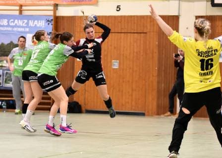 Sabine Eisenacher (Gedern Nidda, links), Kirsten Schindler (Gedern Nidda, mitte), Petra Nagy (Zwickau, rechts) Handball 2. Liga Gedern Nidda vs. Zwickau Nidda Copyright: xEIBNER Lehmbergx EP_eer