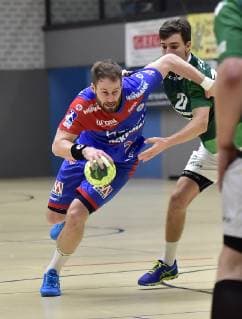 26.01.2019 - Handball - Saison 2018 2019 - Testspiel - Freundschaftsspiel : HC Erlangen HCE - Rimpar Wölfe - OGo - Nico Büdel (20, HC Erlangen ) Philipp Meyer (27, DJK Rimpar Wölfe )