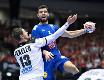 Nedim Remli of France against Hendrik Pekeler of Germany during the men s IHF Handball World Championship WM Weltmeisterschaft bronze medal match between Germany and France in Herning, Denmark, Sunday, Jan. 27, 2019.. , Herning Jylland Denmark Copyright: HenningxBagger HenningxBaggerx COP101 spdk20190127-144512-L