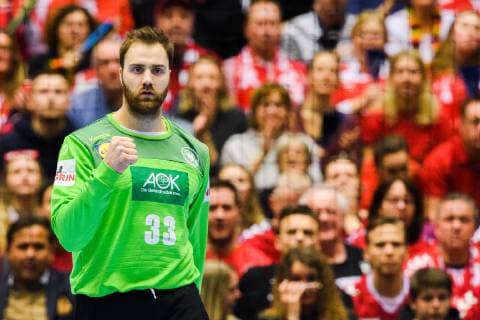190127 goalkeeper Andreas Wolff of Germany celebrates during the IHF World Handball Championship bronze medal game between Germany and France on January 27, 2019 in Herning. Photo: Ludvig Thunman BILDBYRN kod LT 35587 Copyright: LUDVIGxTHUNMAN BB190127LT009