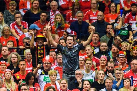 190127 A supporters of Germany celebrates in the stands during the IHF World Handball Championship bronze medal game between Germany and France on January 27, 2019 in Herning. Photo: Ludvig Thunman BILDBYRN kod LT 35587 Copyright: LUDVIGxTHUNMAN BB190127LT023