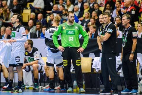 190127 Substitutes of Germany looks dejected during the IHF World Handball Championship bronze medal game between Germany and France on January 27, 2019 in Herning. Photo: Ludvig Thunman BILDBYRN kod LT 35587 Copyright: LUDVIGxTHUNMAN BB190127LT039