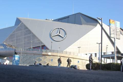 Atlanta-Mercedes Benz Stadium-Super Bowl Movement of people and tight security at Mercedes Benz in Atlanta, place where Super Bowl LIII is taking place next Sunday February 3rd. Georgia  NiyixFote Thenews2 PacificxPress