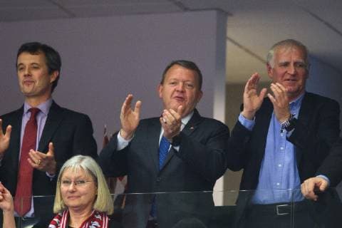 190127 Prime minister Lars L¿kke Rasmussen of Denmark in the stands ahead of the IHF World Handball Championship final between Norway and Denmark on January 27, 2019 in Herning. Photo: Ludvig Thunman BILDBYRN kod LT 35588 Copyright: LUDVIGxTHUNMAN BB190127LT069
