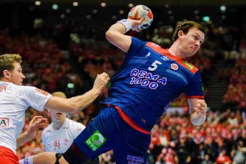 190127 Sander Sagosen of Norway during the IHF World Handball Championship final between Norway and Denmark on January 27, 2019 in Herning. Photo: Ludvig Thunman BILDBYRN kod LT 35588 Copyright: LUDVIGxTHUNMAN BB190127LT073