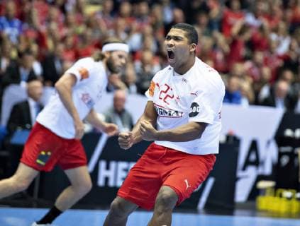 Mads Mensah of Denmark during the men s IHF Handball World Championship WM Weltmeisterschaft gold medal match between Denmark and Norway in Herning, Denmark, Sunday, Jan. 27, 2019.. , Herning Jylland Denmark Copyright: HenningxBagger HenningxBaggerx COP102 spdk20190127-174531-L