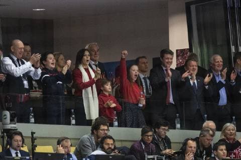 The Danish royal family and Prime Minister Lars Loekke Rasmussen during the men s IHF Handball World Championship WM Weltmeisterschaft final match between Norway and Denmark in Herning, Denmark on Sunday, Jan. 27, 2019. , Herning Denmark Copyright: BoxAmstrup BoxAmstrupx cop108 spdk20190127-182540-L