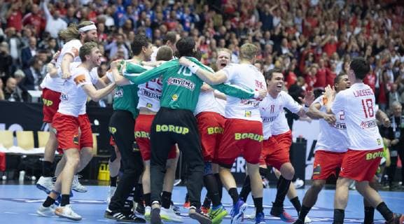 Denmark celebrates after the men s IHF Handball World Championship WM Weltmeisterschaft gold medal match between Denmark and Norway in Herning, Denmark, Sunday, Jan. 27, 2019.. , Herning Jylland Denmark Copyright: HenningxBagger HenningxBaggerx COP102 spdk20190127-191528-L