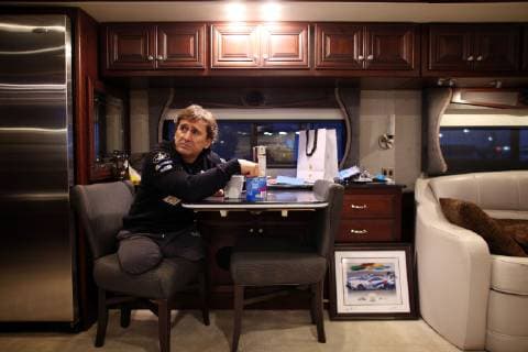 Alessandro Zanardi (ITA) bei einer Pause in seinem Motorhome, BMW Team RLL Pit, 24 Stunden Rennen auf dem Internationalen Speedway Daytona, Florida, USA, 26.01.2019. *** Alessandro Zanardi ITA during a break in his Motorhome BMW Team RLL Pit 24 hours race at the International Speedway Daytona Florida USA 26 01 2019