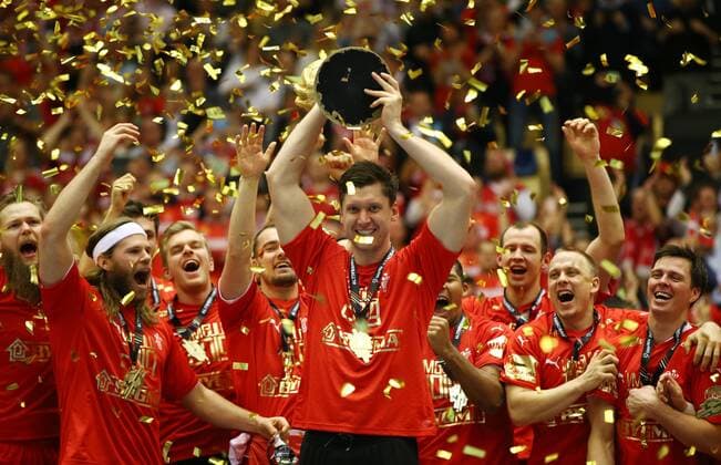 Torwart Niklas Landin mit WM Pokal Weltmeister Sieger Gewinner Handball Weltmeisterschaft WM Herren Finale Saison 2018 2019 27.01.2019 Norwegen NOR vs. Dänemark DEN