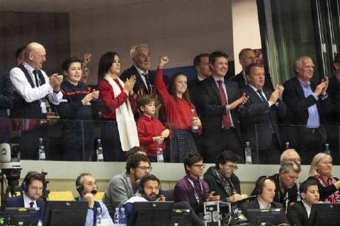The Danish royal family and Prime Minister Lars Loekke Rasmussen during the men s IHF Handball World Championship WM Weltmeisterschaft final match between Norway and Denmark in Herning, Denmark on Sunday, Jan. 27, 2019. , Herning Denmark Copyright: BoxAmstrup BoxAmstrupx COP102 spdk20190128-003800-L
