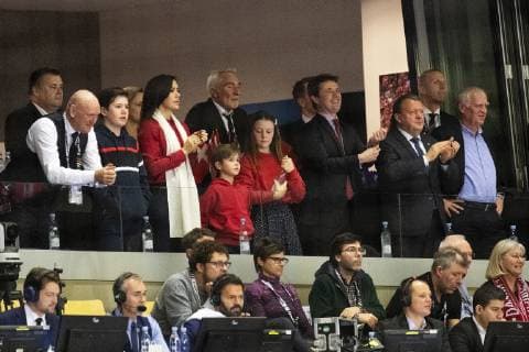The Danish royal family and Prime Minister Lars Loekke Rasmussen during the men s IHF Handball World Championship WM Weltmeisterschaft final match between Norway and Denmark in Herning, Denmark on Sunday, Jan. 27, 2019. , Herning Denmark Copyright: BoxAmstrup BoxAmstrupx COP102 spdk20190128-003816-L