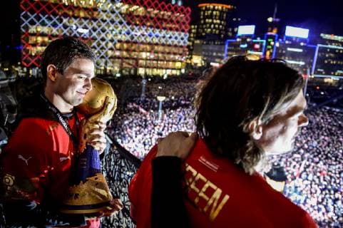 Handball, Weltmeister Dänemark wird in Kopenhagen gefeiert Det danske herrelandshold der vandt guld i VM i haandbold hyldes paa Koebenhavns Raadhusplads, mandag den 28. januar 2019.. , Copenhagen Denmark Copyright: RitzauxScanpix MadsxClausxRasmussenx COP107 spdk20190128-191832-L