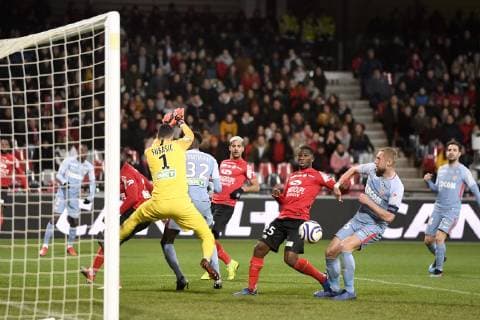25 KAMIL GLIK (MONA) - 25 CHEICK TRAORE (EAG) FOOTBALL : Guingamp vs Monaco - Coupe de la Ligue BKT - 29 01 2019 AnthonyBIBARD FEP Panoramic 