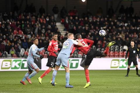 25 KAMIL GLIK (MONA) - 11 MARCUS THURAM (EAG) - AILE DE PIGEON FOOTBALL : Guingamp vs Monaco - Coupe de la Ligue BKT - 29 01 2019 AnthonyBIBARD FEP Panoramic 
