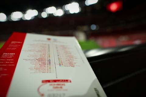 29th January 2019, Emirates Stadium, London, England; EPL Premier League Football, Arsenal versus Cardiff City; Emiliano Sala name is printed in the Cardiff City squad listing in the match day program  ActionPlus12100808 ShaunxBrooks