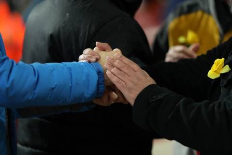29th January 2019, Emirates Stadium, London, England; EPL Premier League Football, Arsenal versus Cardiff City; Cardiff City FC Executive Director &amp; CEO Ken Choo shakes hands with a fan  ActionPlus12100819 ShaunxBrooks
