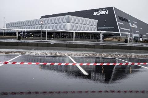 Jyske Bank Boxen, Halle, Multifunktionshalle, Aussenansicht, Spiel um Platz 3., Deutschland (GER) - Frankreich (FRA) 25:26, am 27.01.2019 in Herning Daenemark Handball Weltmeisterschaft 2019, vom 10.01. - 27.01.2019 in Deutschland Daenemark.