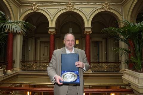 DHB Präsident Andreas Michelmann (Präsident des Deutschen Handballbundes und Bürgermeister von Aschersleben) - Ministerpräsident Dr. Reiner Haseloff empfängt am Mittwoch den 30. Januar 2019 in der Staatskanzlei in Magdeburg eine Delegation der bei der Weltmeisterschaft erfolgreichen deutschen Handballer die aus Sachsen Anhalt stammen
