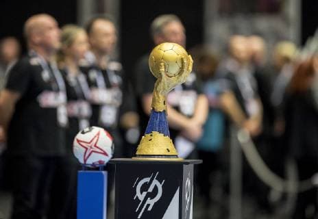 der WM Pokal, Sachaufnahme. Finale, Norwegen (NOR) - Daenemark (DEN) 22:31, am 27.01.2019 in Herning Daenemark Handball Weltmeisterschaft 2019, vom 10.01. - 27.01.2019 in Deutschland Daenemark.