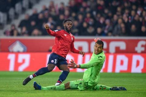 But de Jonathan Bamba ( LOSC ) - Walter Benitez ( Nice ) FOOTBALL : Lille OSC vs OGC Nice - Ligue 1 - Lille - 01 02 2019 FedericoPestellini Panoramic 