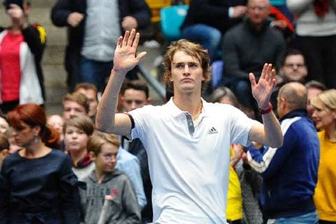 Alexander Zverev im Einzel gegen Gabor Borsos im Spiel der ersten Runde im Davis Cup 2019 zwischen Germany und Ungarn, 02.02.19 in der Fraport Arena, Frankfurt_Main, Davis Cup Germany vs Ungarn Frankfurt Main Copyright: xPeterxFranzx Eibner-Pressefotox EP_pfz