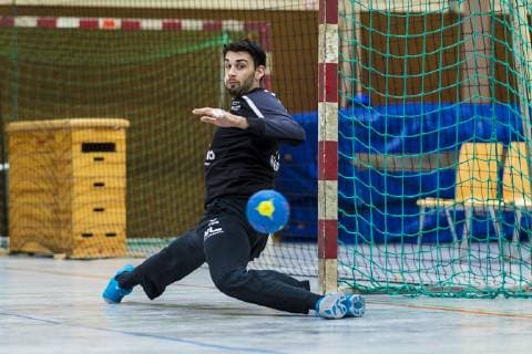 Oehringen, Deutschland 02. Februar 2019: Hohenlohe Cup 2019 - DjK Rimpar vs. TSG Friesenheim Torhueter Matej Asanin (Friesenheim) Oehringen Hohenlohehalle Baden-Württemberg Deutschland