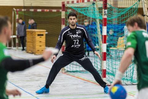 Oehringen, Deutschland 02. Februar 2019: Hohenlohe Cup 2019 - DjK Rimpar vs. TSG Friesenheim Torhueter Matej Asanin (Friesenheim) Oehringen Hohenlohehalle Baden-Württemberg Deutschland