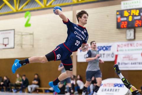 Oehringen, Deutschland 02. Februar 2019: Hohenlohe Cup 2019 - SG BBM Bietigheim vs. DjK Rimpar Robin Pech (SG BBM Bietigheim) Oehringen Hohenlohehalle Baden-Württemberg Deutschland